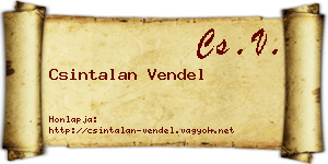 Csintalan Vendel névjegykártya